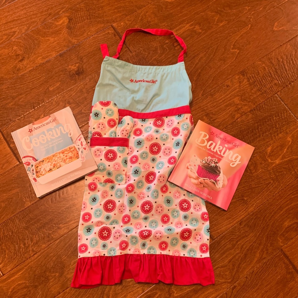 American Girl Apron, Oven Mit and Cookbooks